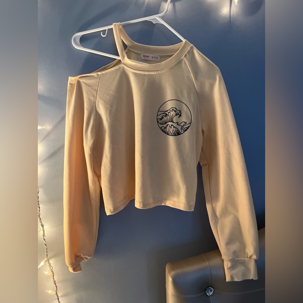 Yellow Long sleeve with Shoulder cutout and Wave logo